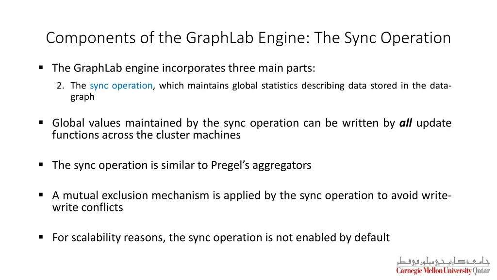 components of the graphlab engine the sync