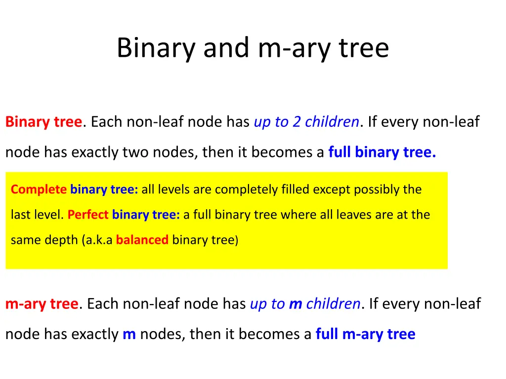 binary and m ary tree