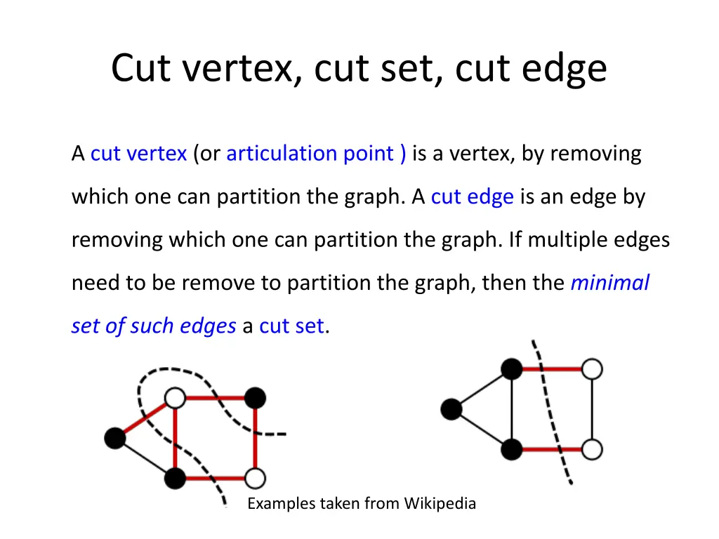 cut vertex cut set cut edge