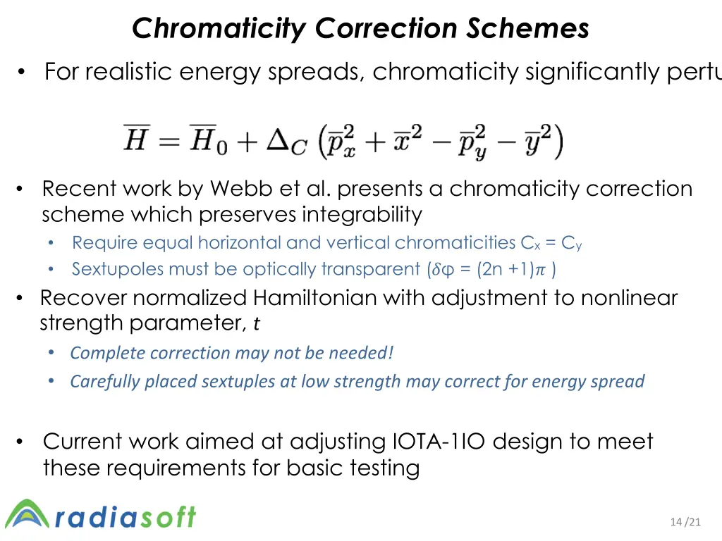 chromaticity correction schemes for realistic