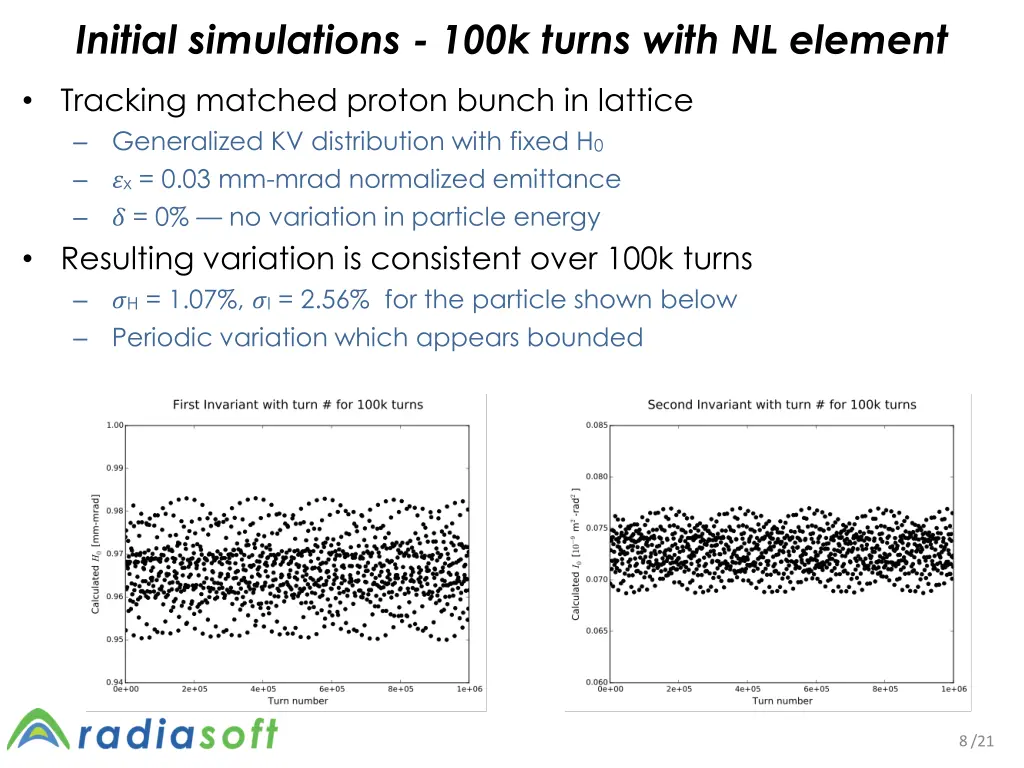 initial simulations 100k turns with nl element