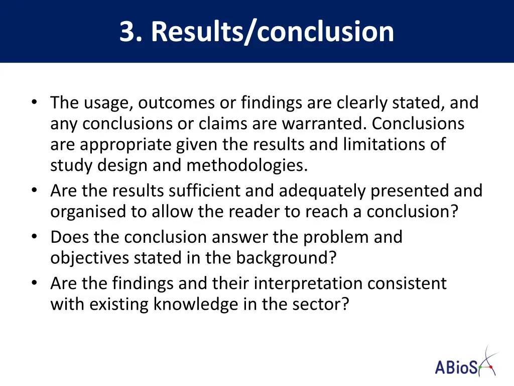 3 results conclusion