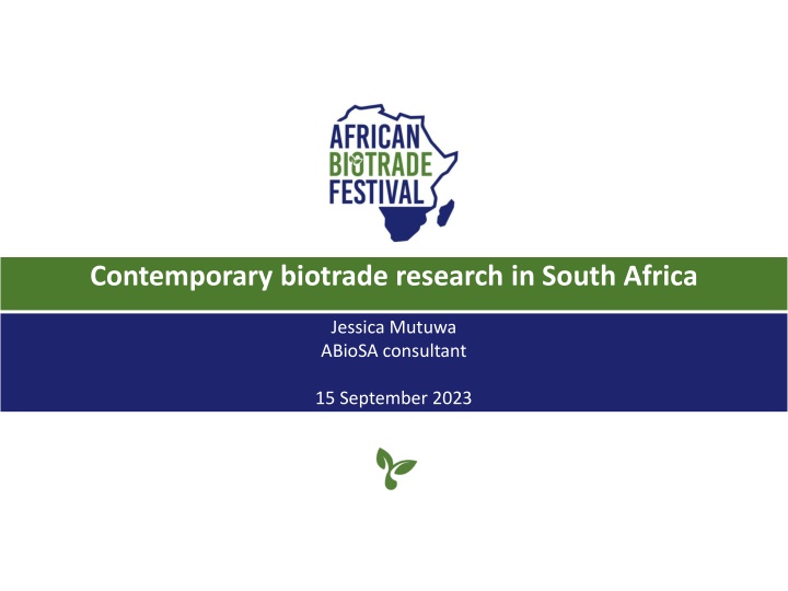 contemporary biotrade research in south africa