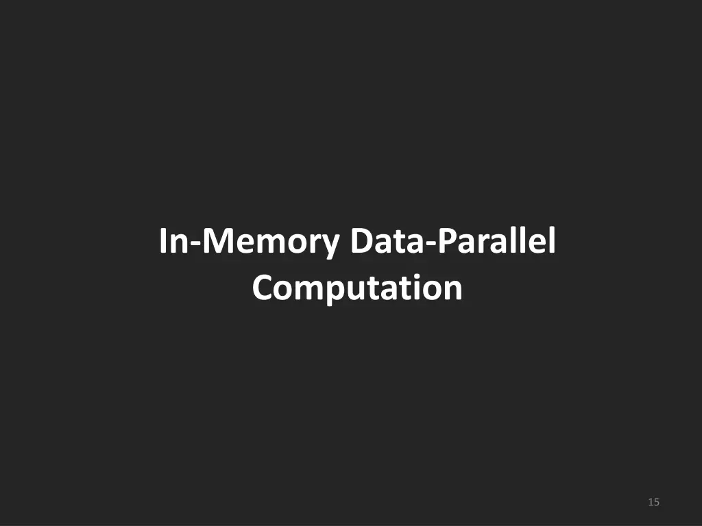 in memory data parallel computation