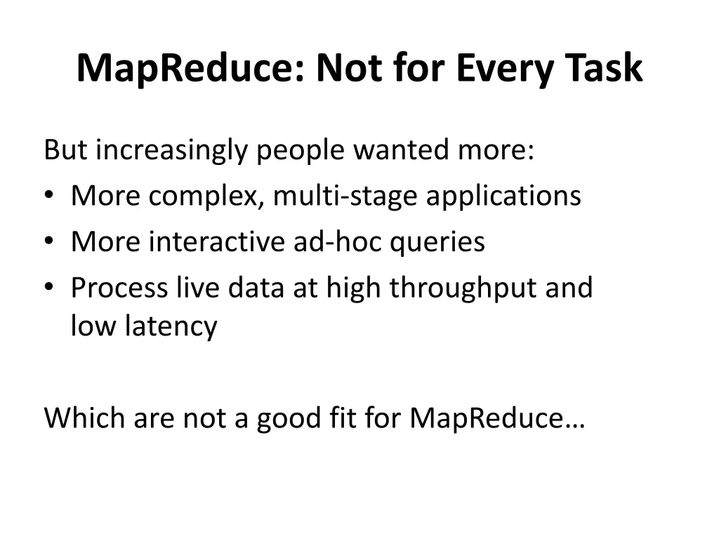 mapreduce not for every task 1