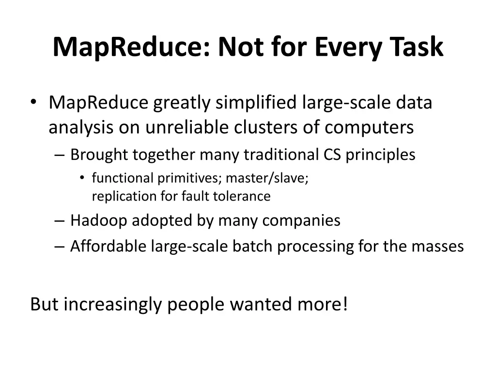 mapreduce not for every task