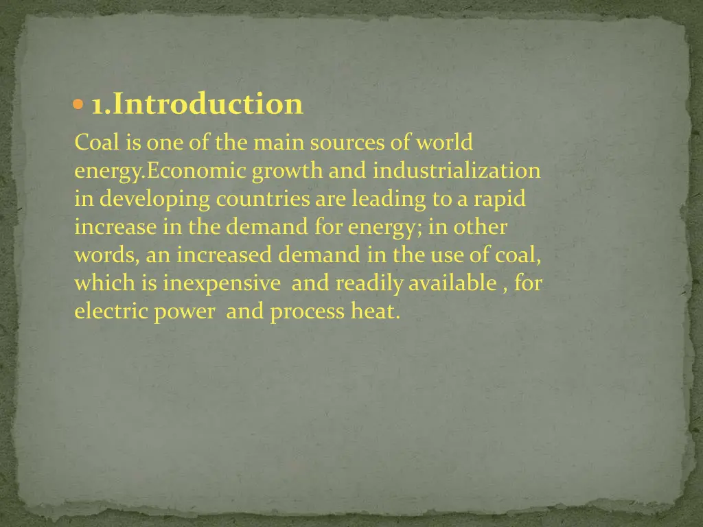 1 introduction coal is one of the main sources