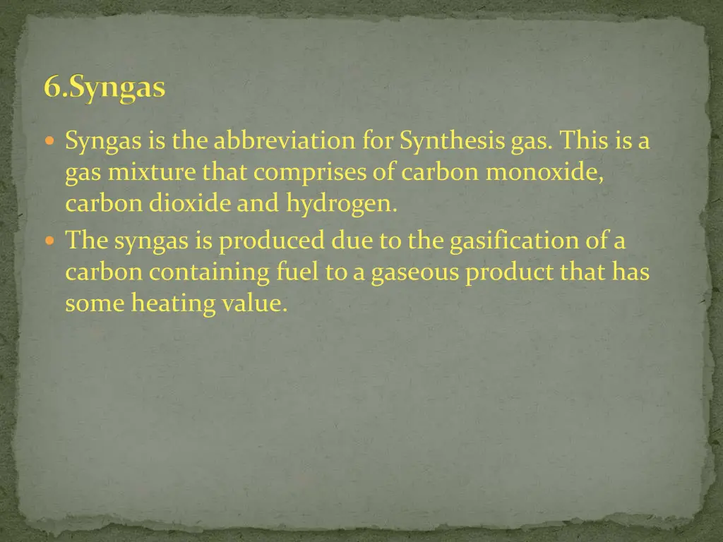 6 syngas