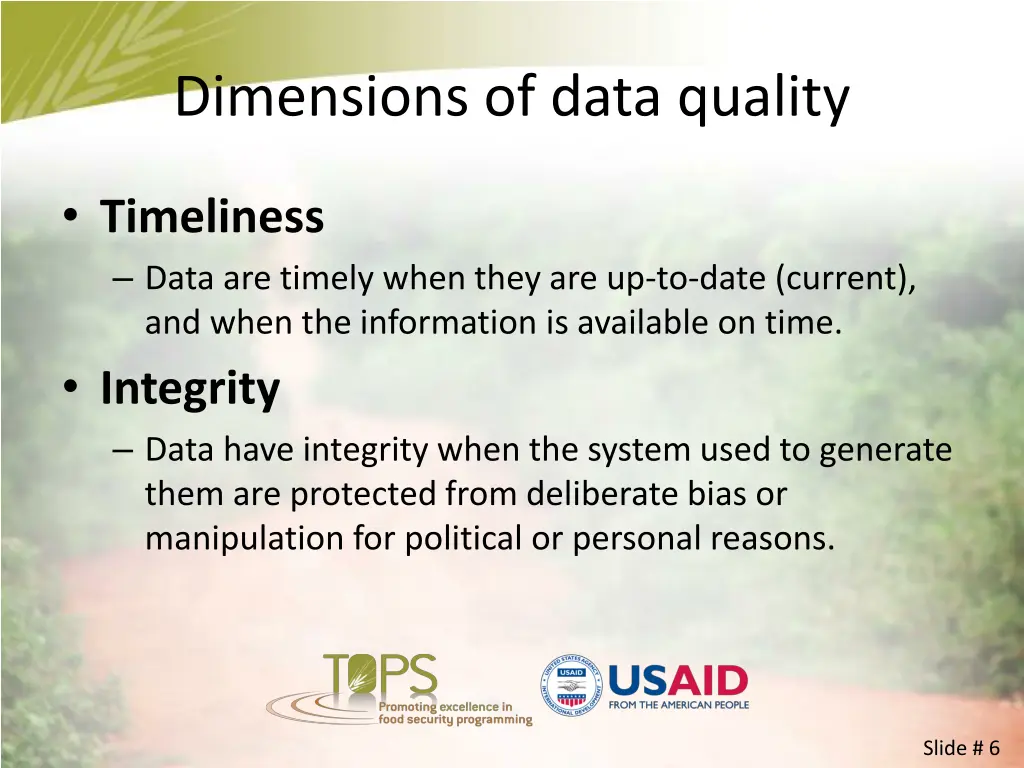 dimensions of data quality 2