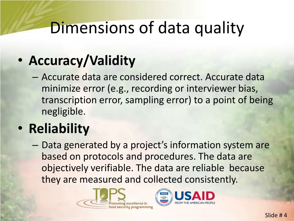 dimensions of data quality