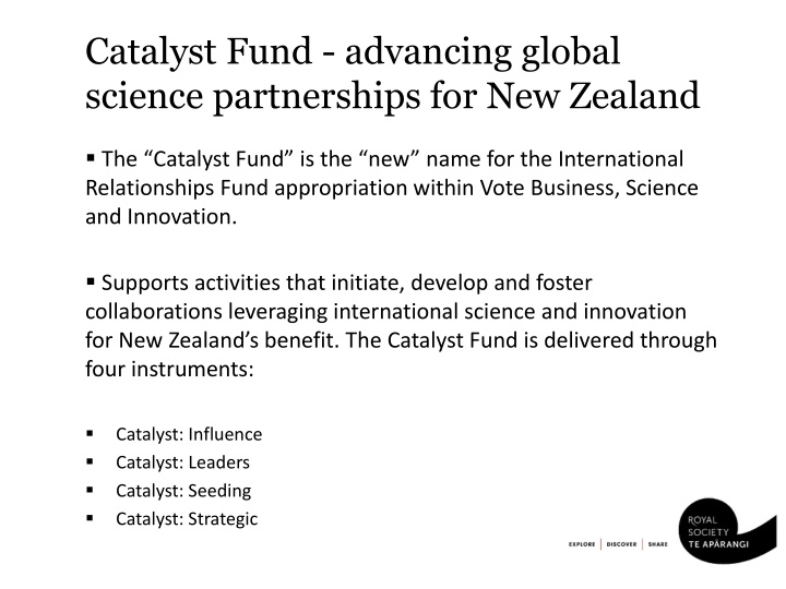 catalyst fund advancing global science