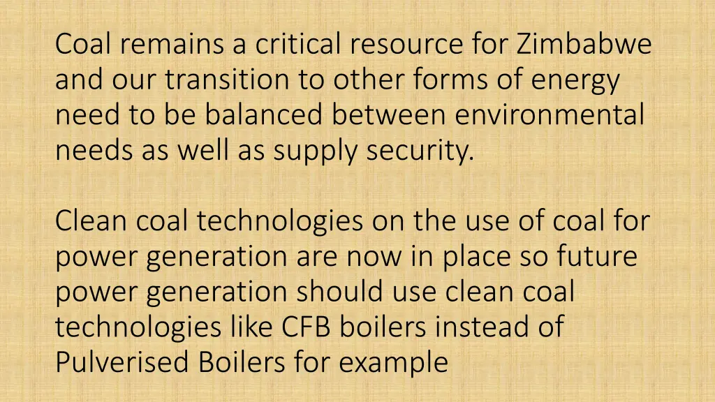 coal remains a critical resource for zimbabwe