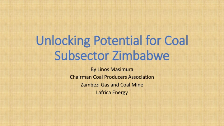 unlocking potential for coal unlocking potential