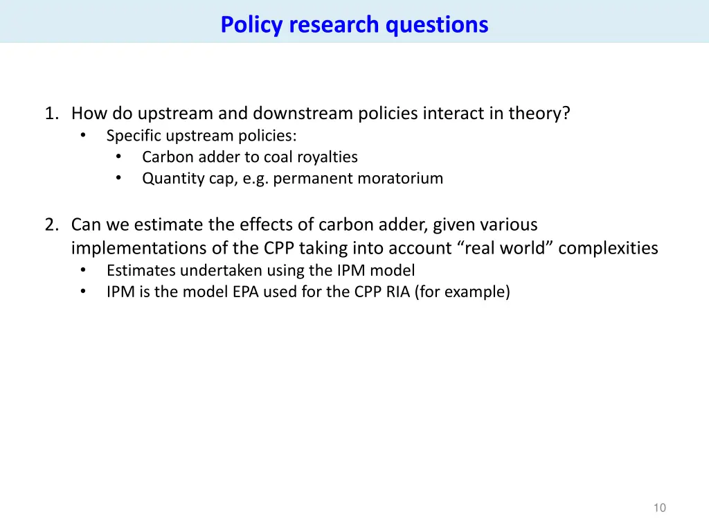 policy research questions