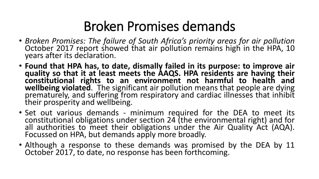 broken promises demands broken promises demands