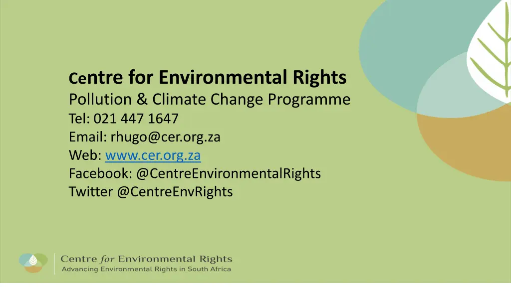 ce ntre for environmental rights pollution