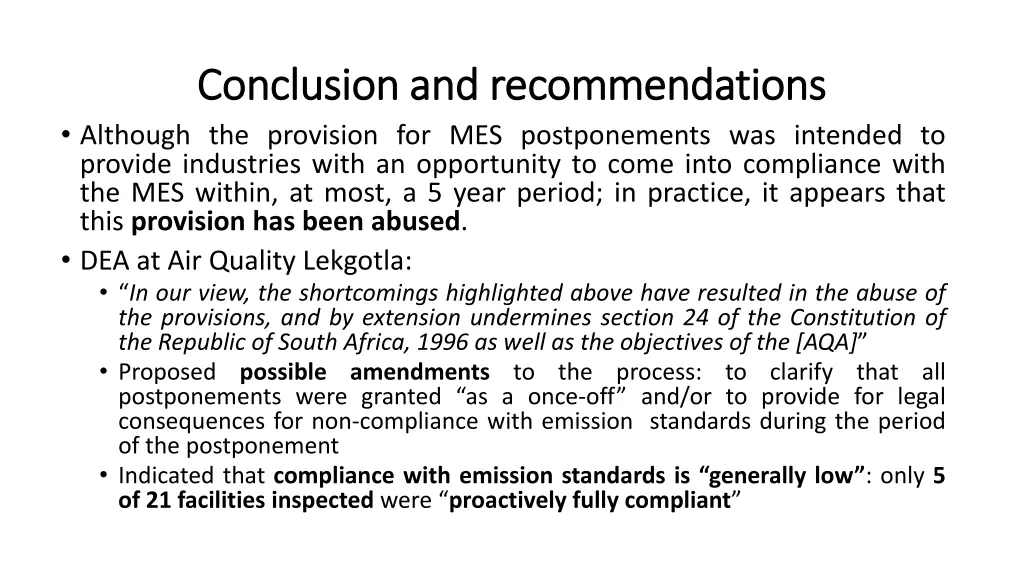 conclusion and recommendations conclusion