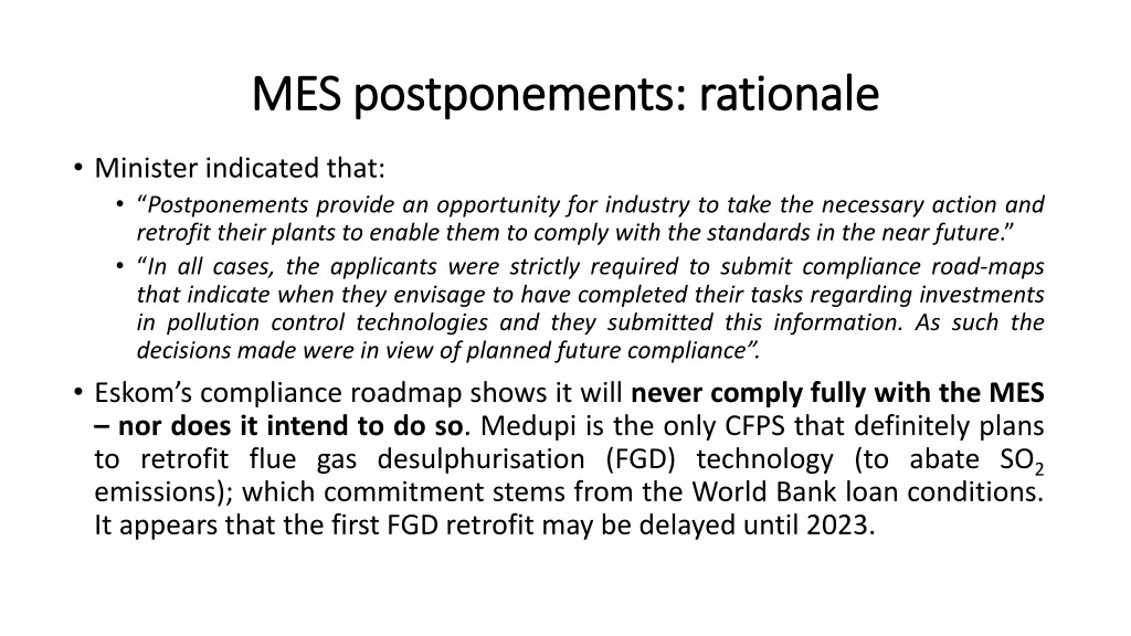 mes postponements rationale mes postponements