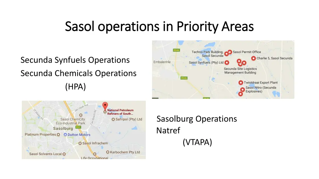 sasol operations in priority areas sasol