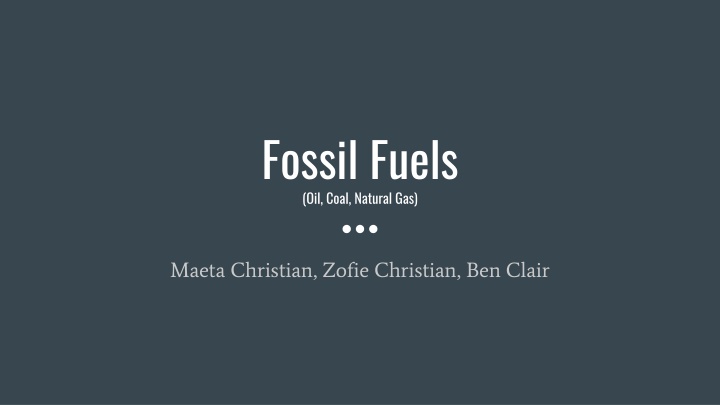 fossil fuels oil coal natural gas