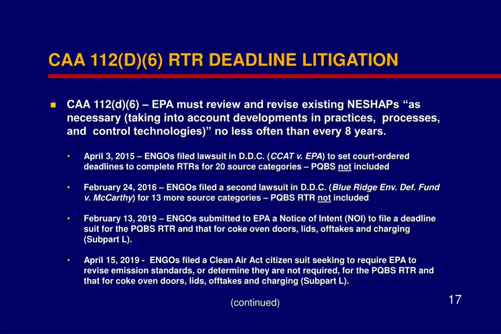 caa 112 d 6 rtr deadline litigation