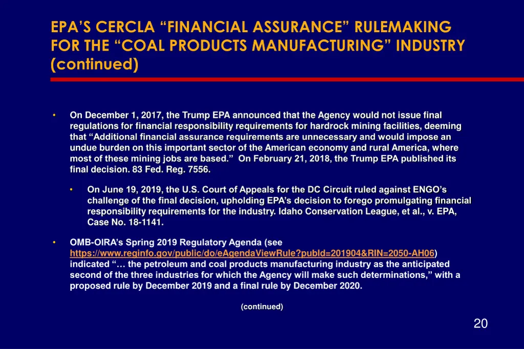 epa s cercla financial assurance rulemaking 1