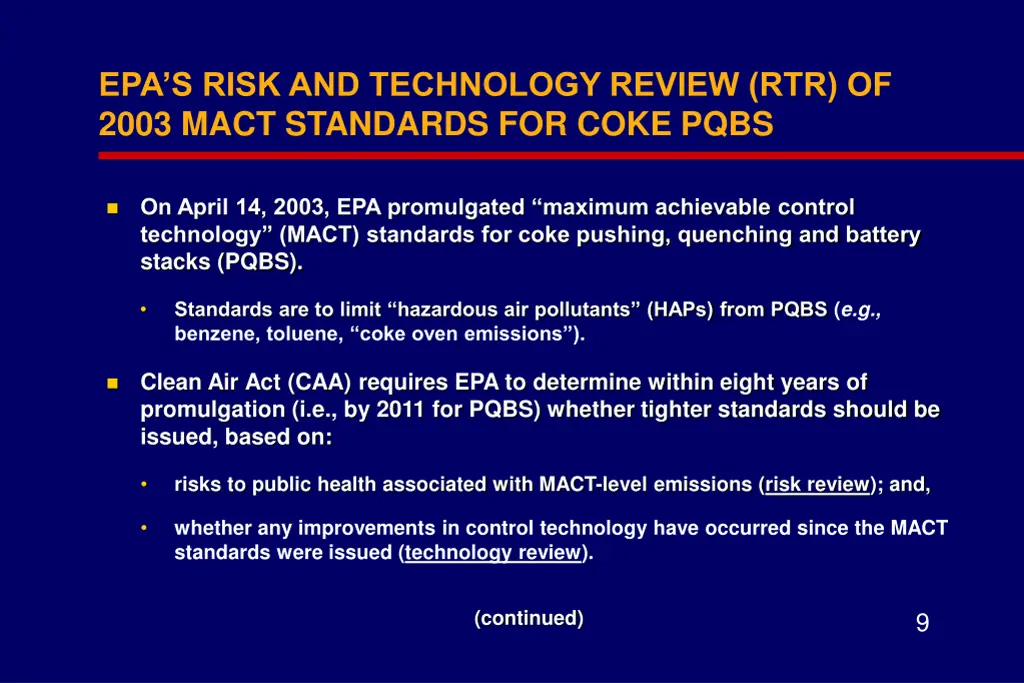 epa s risk and technology review rtr of 2003 mact