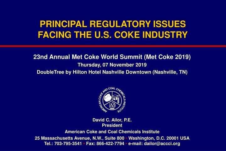 principal regulatory issues facing the u s coke