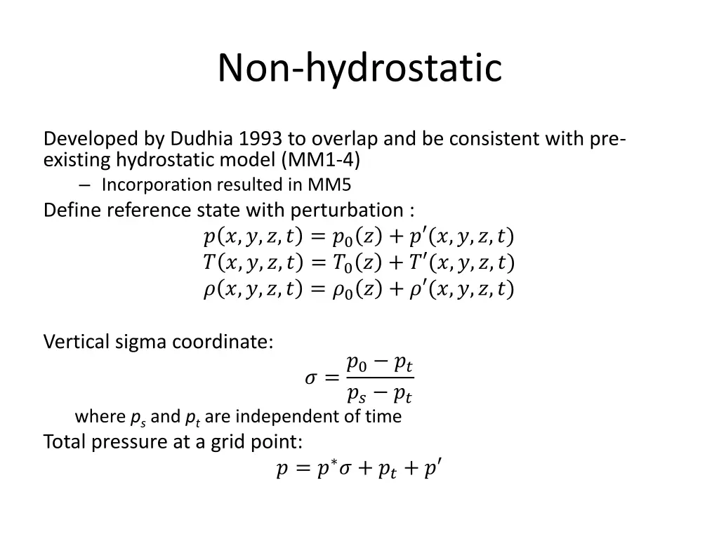 non hydrostatic