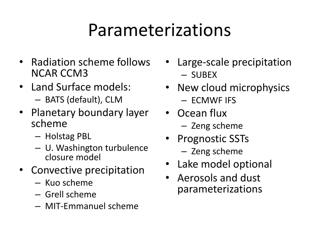 parameterizations