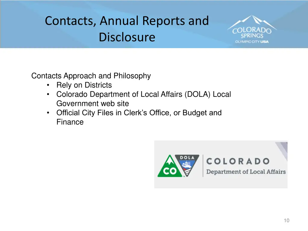 contacts annual reports and disclosure