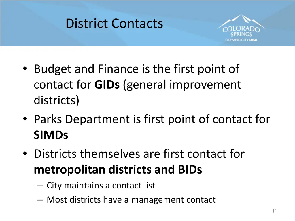 district contacts