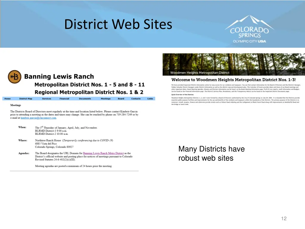 district web sites