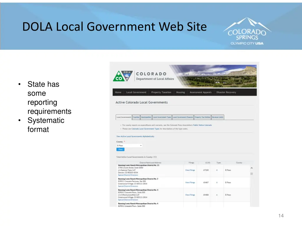 dola local government web site