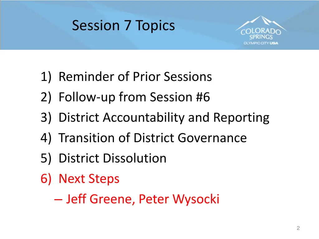 session 7 topics