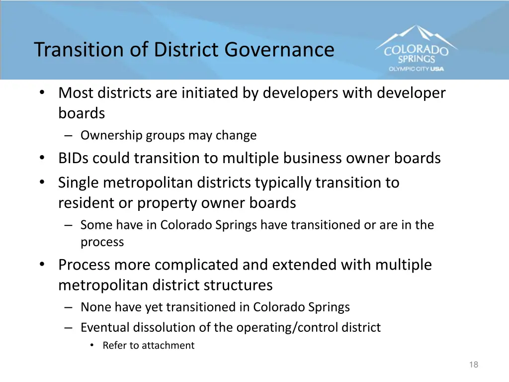 transition of district governance