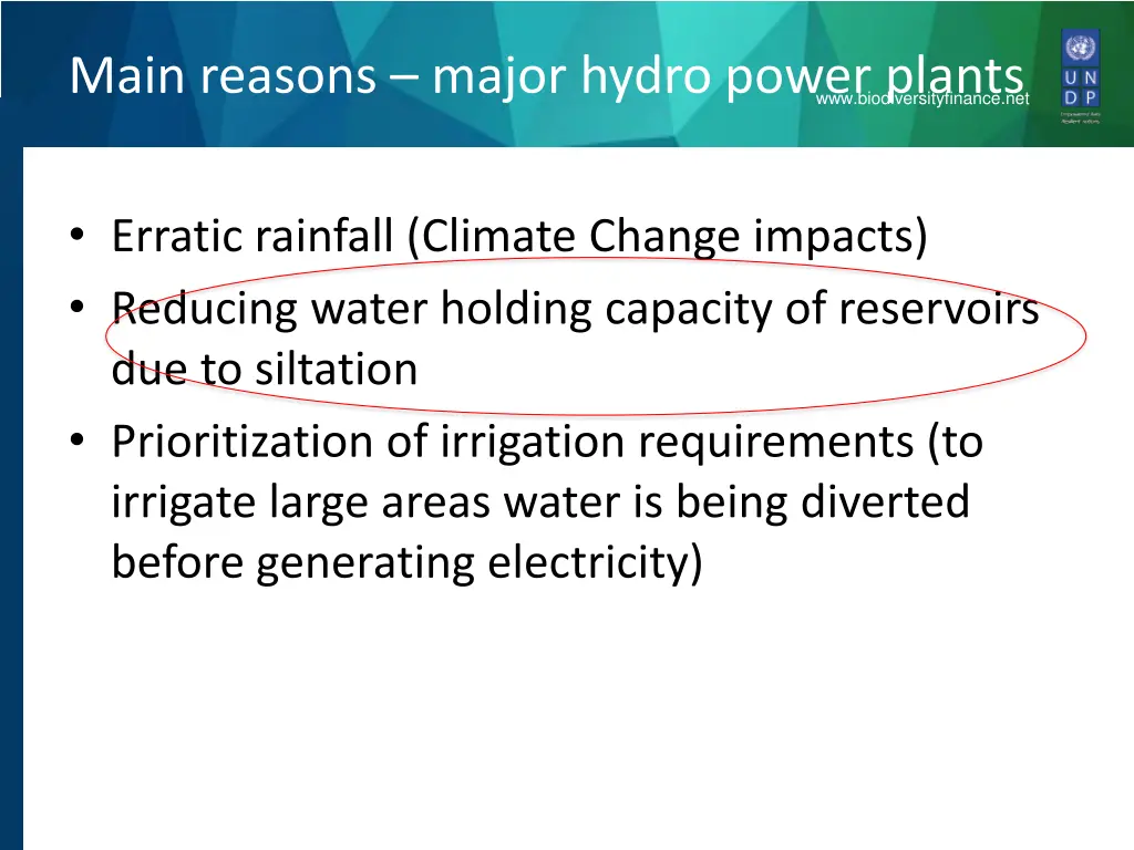 main reasons major hydro power plants