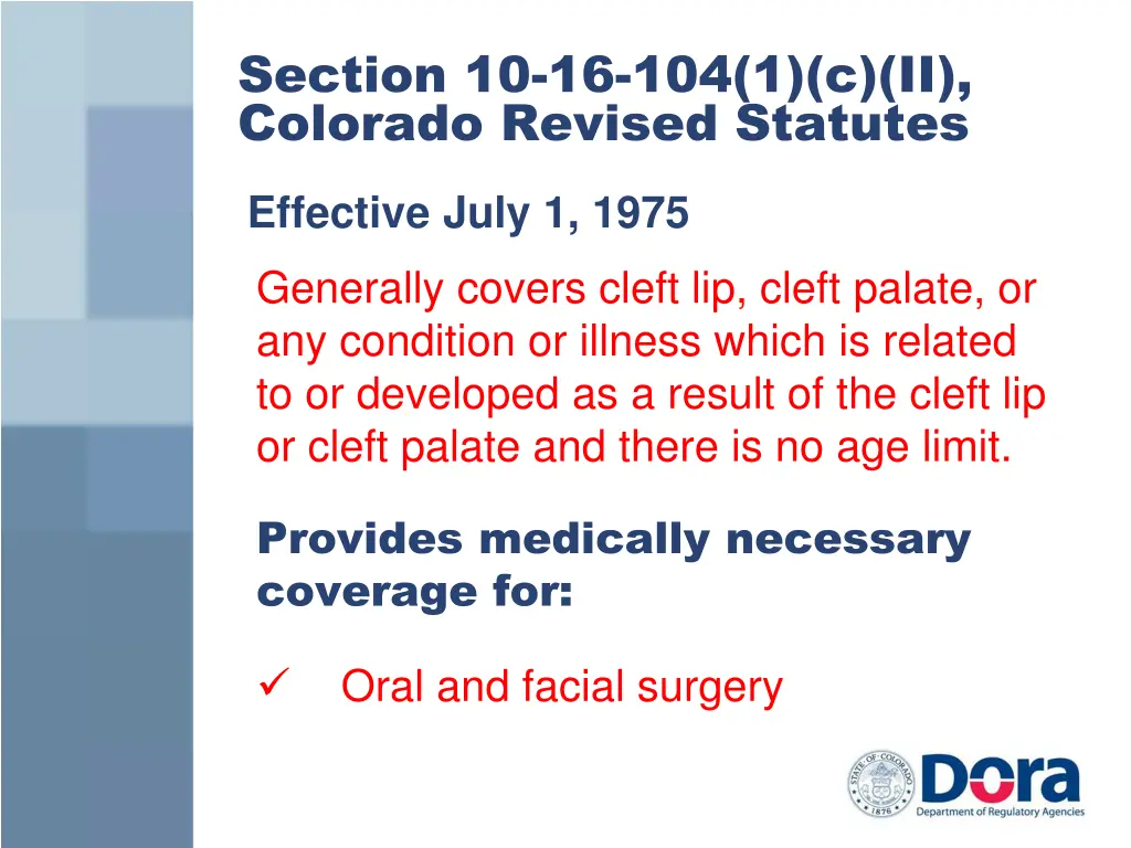 section 10 16 104 1 c ii colorado revised statutes