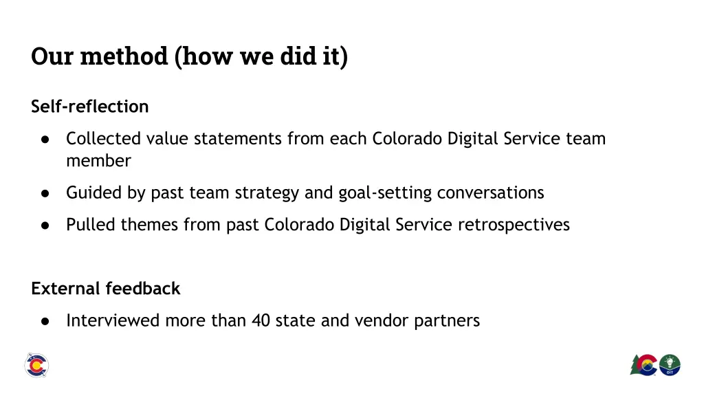 our method how we did it