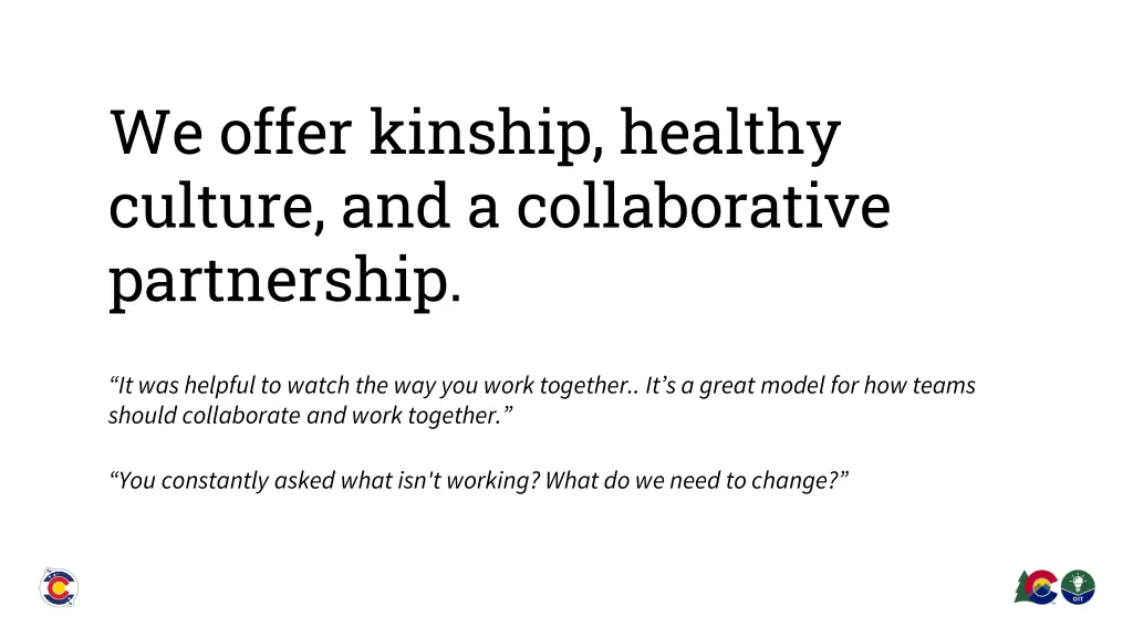 we offer kinship healthy culture