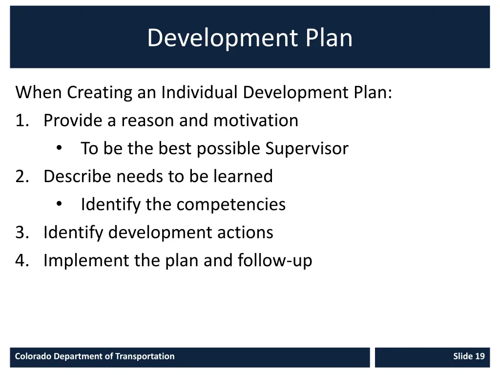 development plan