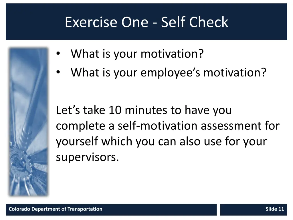 exercise one self check