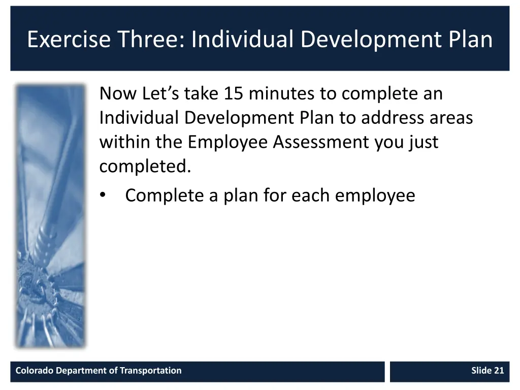 exercise three individual development plan