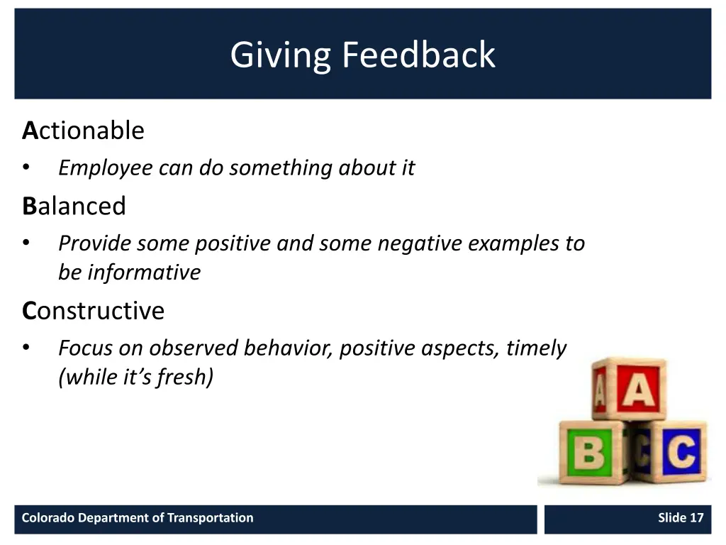 giving feedback