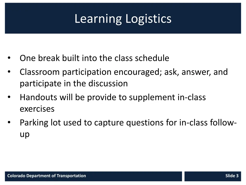 learning logistics