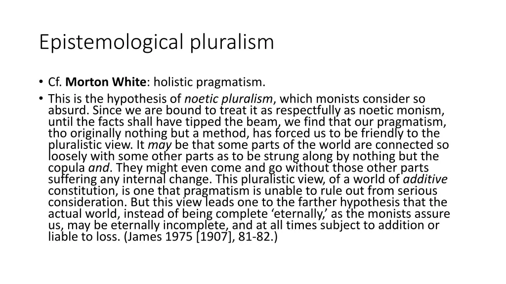 epistemological pluralism