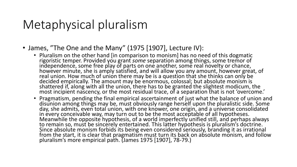 metaphysical pluralism