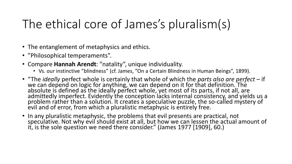 the ethical core of james s pluralism s