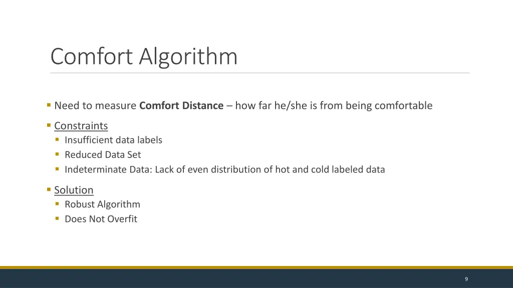 comfort algorithm