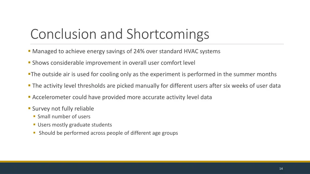 conclusion and shortcomings